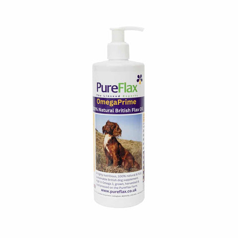 PureFlax OmegaPrime Natural British Flax Oil for all Dogs