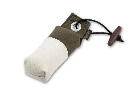 khaki/cream canvas pocket dog dummy