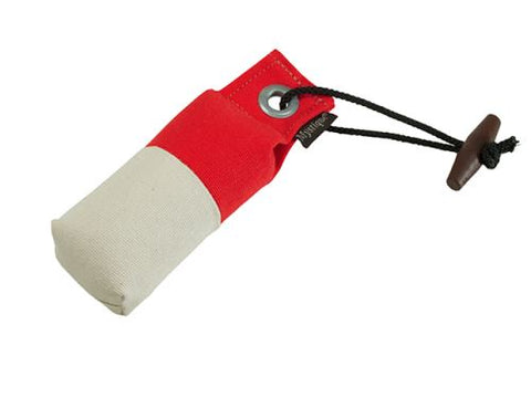 red/white canvas pocket dog dummy