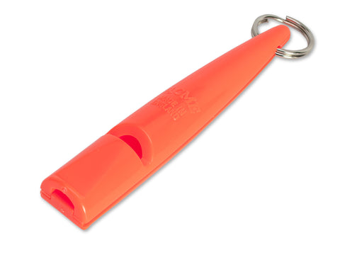 An orange acme gun dog whistle