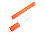 point on neon orange marking stick