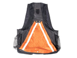 rear of charcoal/orange gundog dummy vest