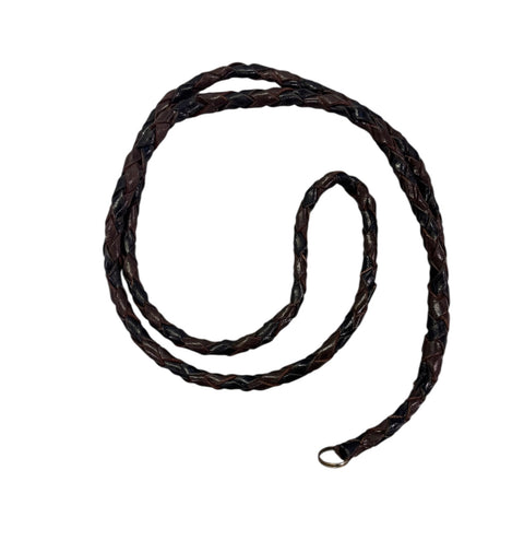Leather plaited lanyard