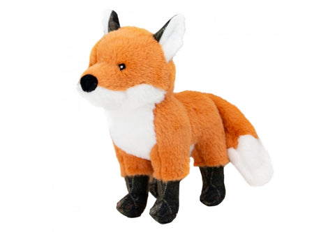 Plush fox toy on a white background