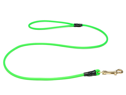 A neon green dog gun leash for sale at Muntjac Trading