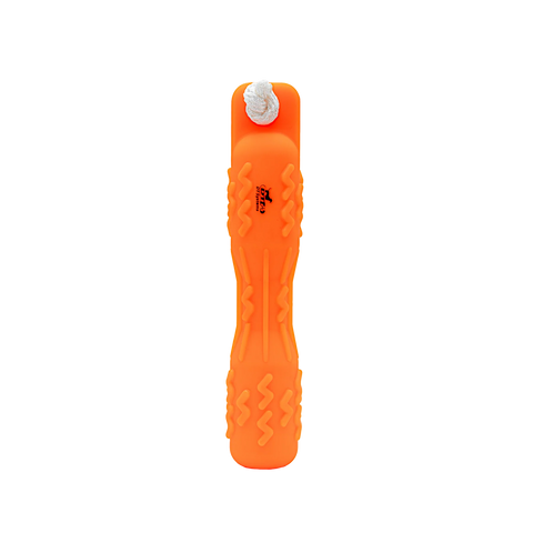Orange textured dummy with a brand logo on a white background