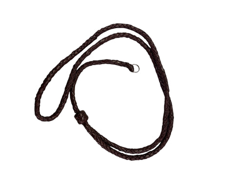 Leather plaited lanyard