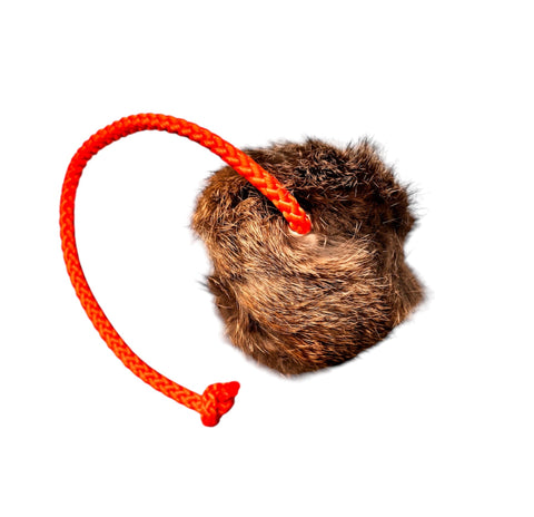 Muntjac® Fur Tennis Ball with Long Throw Rope