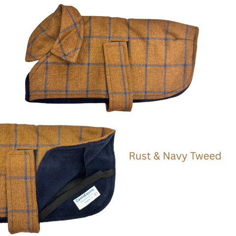 Soft Tweed Fleece Lined Collared Dog Coat - End of Line