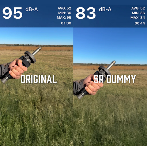 Comparison of sound levels with 'Original' and 'SR Dummy' in a field setting.