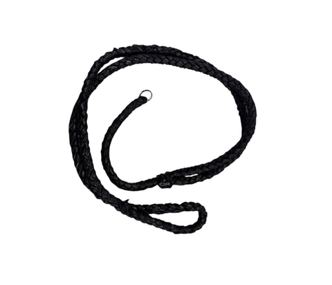 Black leather braided on a white background