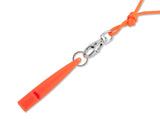 orange acme whistle with lanyard