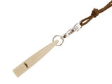 beige and brown acme gundog whistle with lanyard
