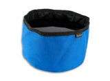 blue collapsible travel dog bowl