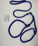 blue braided dog lead for 2 dogs
