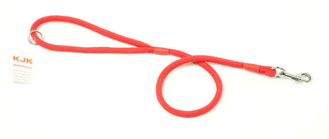 red braided dog lead with clip and ring