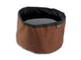 brown collapsible travel dog bowl