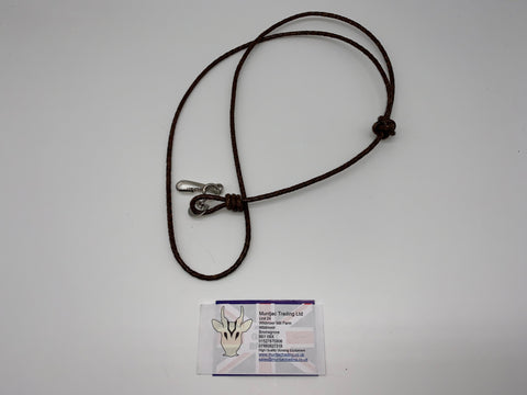 brown braided leather gundog lanyard
