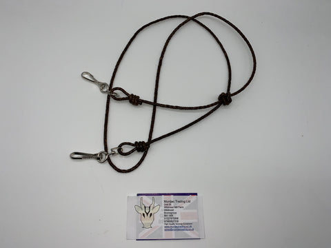 brown braided leather gundog lanyard