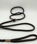 brown braided slip head collar lead