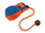 blue/orange Canvas dummy ball for dog training