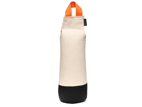white straight line dog dummy