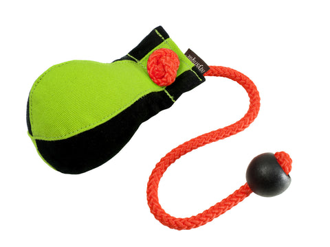 green/black Canvas dummy ball for dog training