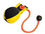 black/yellow Canvas dummy ball for dog training