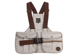 beige and brown canvas Trainer dummy vest