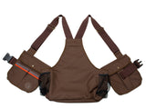 rear of brown canvas Trainer dummy vest