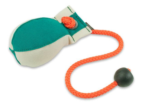 green/white Canvas dummy ball for dog training