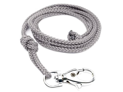 grey braided lanyard