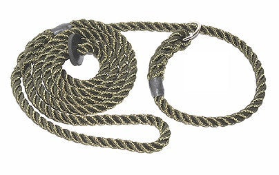 Rope Gundog Slip Lead with Rubber Stopper