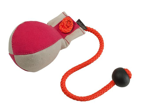 hot pink/white Canvas dummy ball for dog training