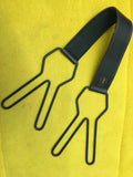 black leather game carrier