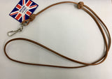 brown leather lead with union jack label
