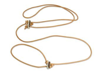 beige leather silent hunting leash