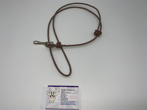 brown braided leather gundog lanyard