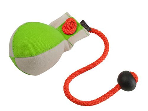green/white Canvas dummy ball for dog training