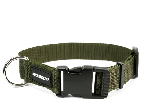 khaki green Mystique nylon dog collar