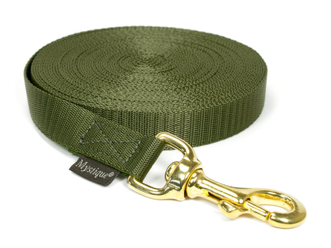 khaki nylon tracking leash