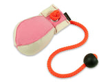 pink/white Canvas dummy ball for dog training