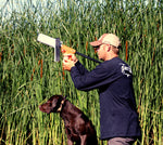 owner firing The Lucky Launcher II dog dummy launcher