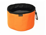 orange collapsible travel dog bowl