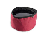 red collapsible travel dog bowl