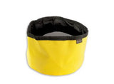 yellow collapsible travel dog bowl