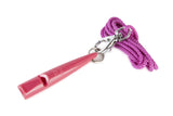 pink and purple acme gundog whistle with lanyard