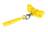 yellow acme gundog whistle with lanyard