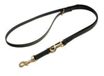 black adjustable leather leash