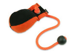orange/black Canvas dummy ball for dog training